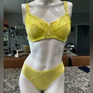 Yellow Bra with Underwire Support & matching panties